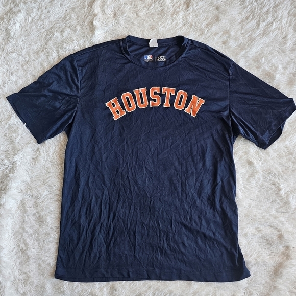 MLB Houston Astros Tee Shirt Mens L Baseball Fan Merch‎ Blue Orange - Picture 3 of 15